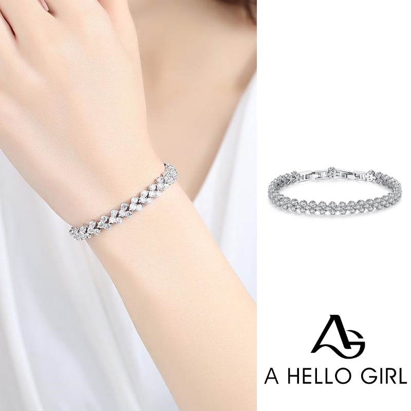 Luxury Roman Diamond Bracelet Zircon Crystal Bracelet Women Fashion Jewelry