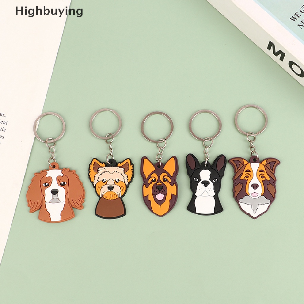 Hbid 1pc Gantungan Kunci PVC Lucu Hewan Kartun keychain Indah mini Bentuk Anjing key holder Cocok Wanita Pria Anak Kunci Aksesoris Glory