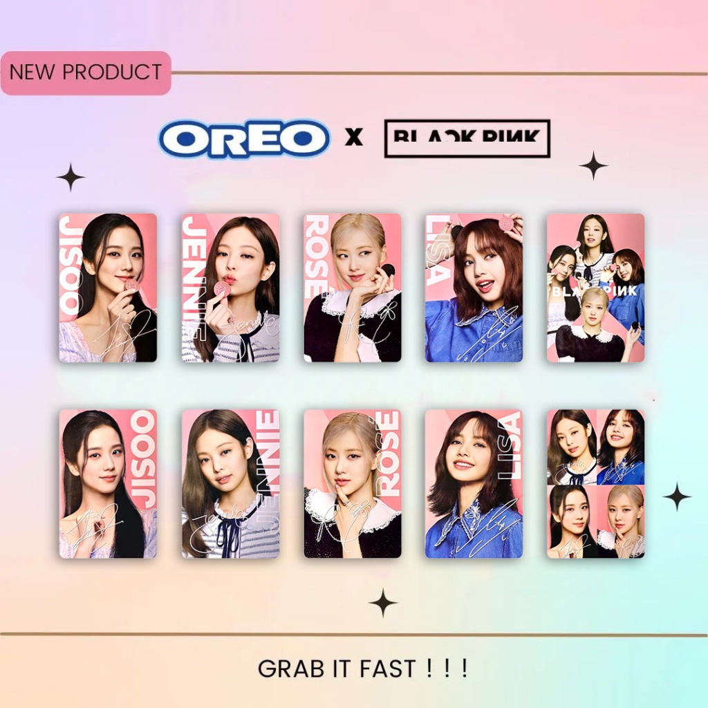 Blackpink x Oreo Joint Card Seri Kartu Grup Musik blackpink Unik Blackpink Blackpink Blackpink Blackpink