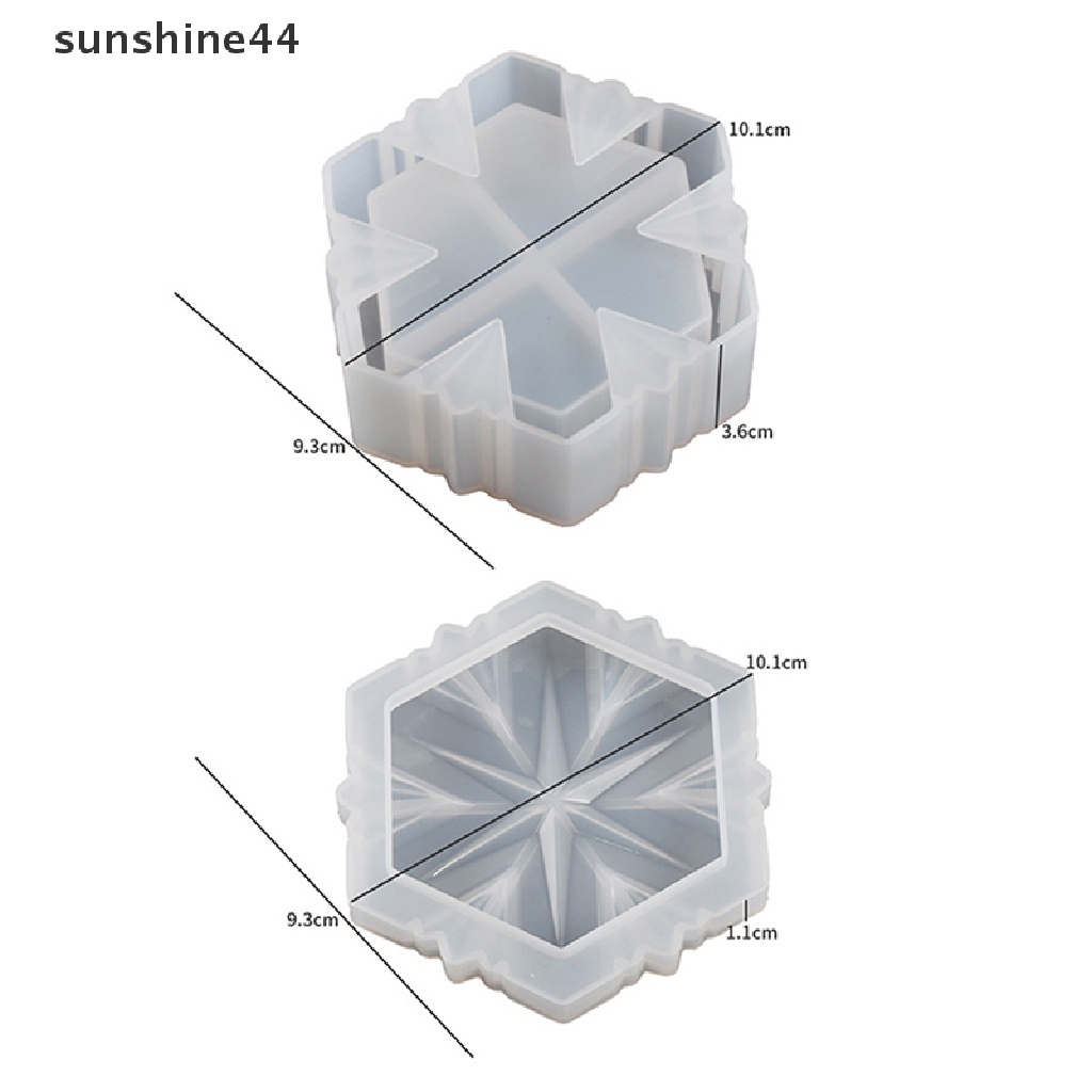 Sunshine DIY Bintang Berujung Enam Kotak Penyimpanan Cetakan Silikon Bintang Kotak Penyimpanan Perhiasan Kristal Epoxy Resin Cetakan ID