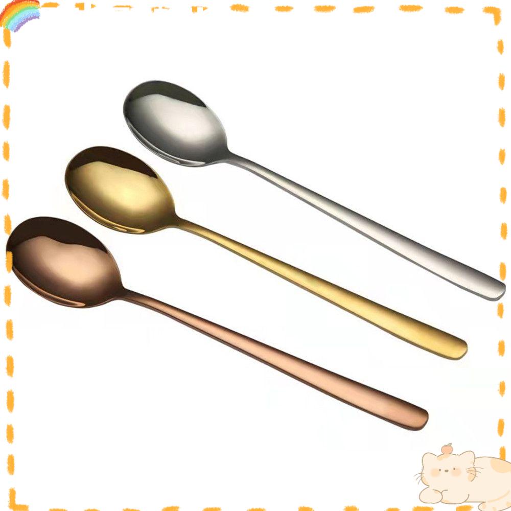 Solighter Sendok Kopi Stainless Steel Kesederhanaan Halus Mirror Polish Dessert Spoon