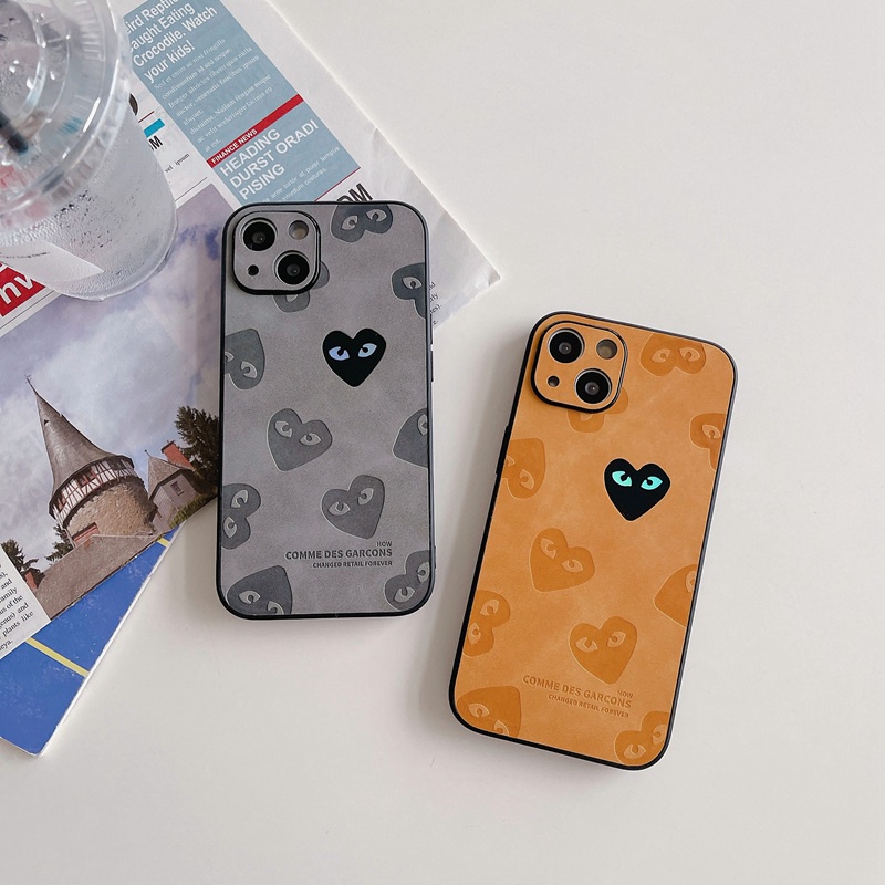 【Gradient Laser】Fashion Case IPhone 11 12 13 14 Pro Max X XR XS MAX 14 Plus Protect Case Man Fashion Gray Yellow Rei Kawakubo