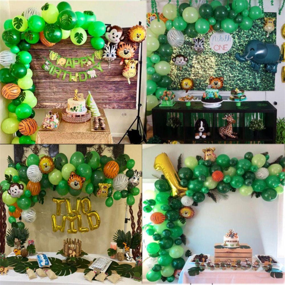 [Elegan] Balon Baby Shower Hijau Jungle Decor Boy Kids Animal Mariage Helium Balloon