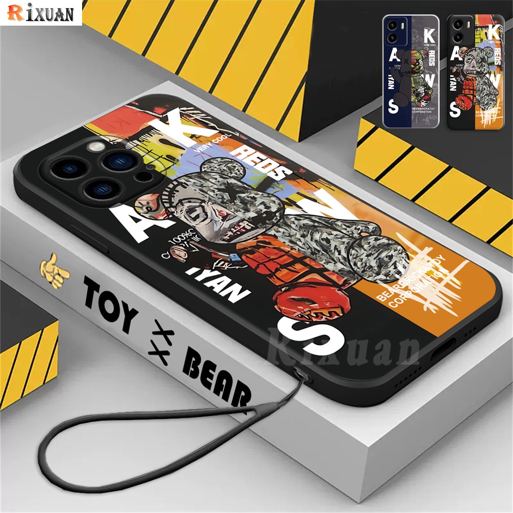 Case Fashion Untuk Iphone14 Pro Max iPhone 11 12 13 iPhone6 6S 7 8 Plus Xs Max XR SE 2020 Trendy Colorful Kaws Beruang Violent Shockproof Karet Soft Cover RIXUAN