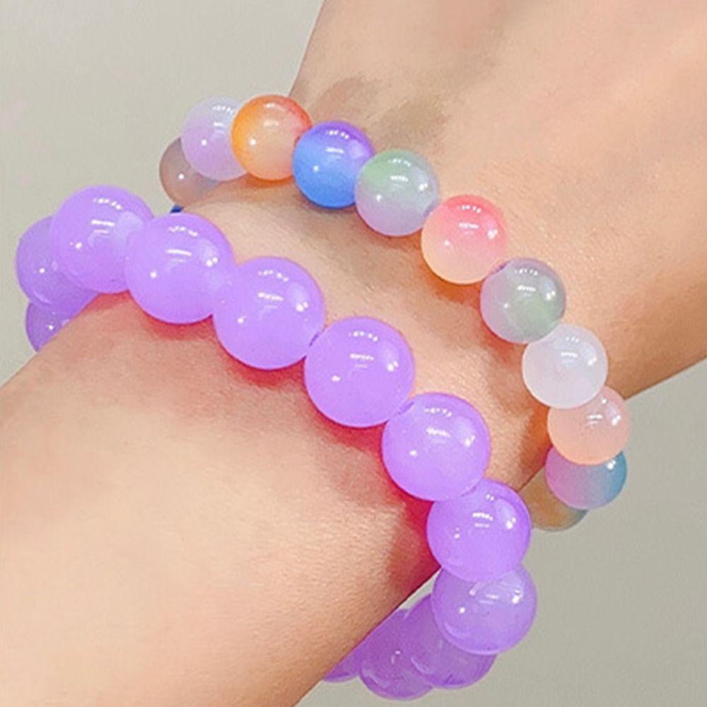 Mxbeauty Gelang Manik Giok Kepribadian Adjustable Gradient Bead Emerald Bangles Sekitar Cincin Jari Perhiasan Gaya China Perempuan Tangan Rantai