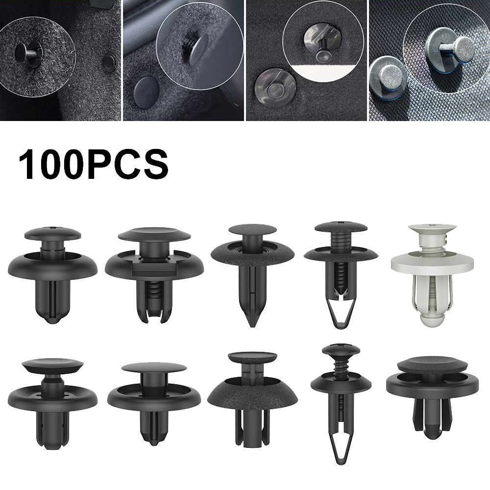 Indoholic 100 pcs Auto Fastener Clip Mixed Car Body Push Retainer Pin Rivet Bumper Mobil Alat