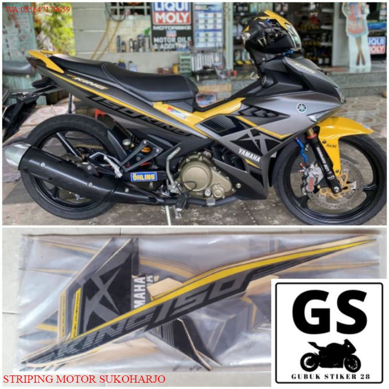 (ORI) STRIPING STIKER LIS BODY MOTOR YAMAHA JUPITER MX KING NEW 2017 SILVER KUNING KUALITAS ORIGINAL