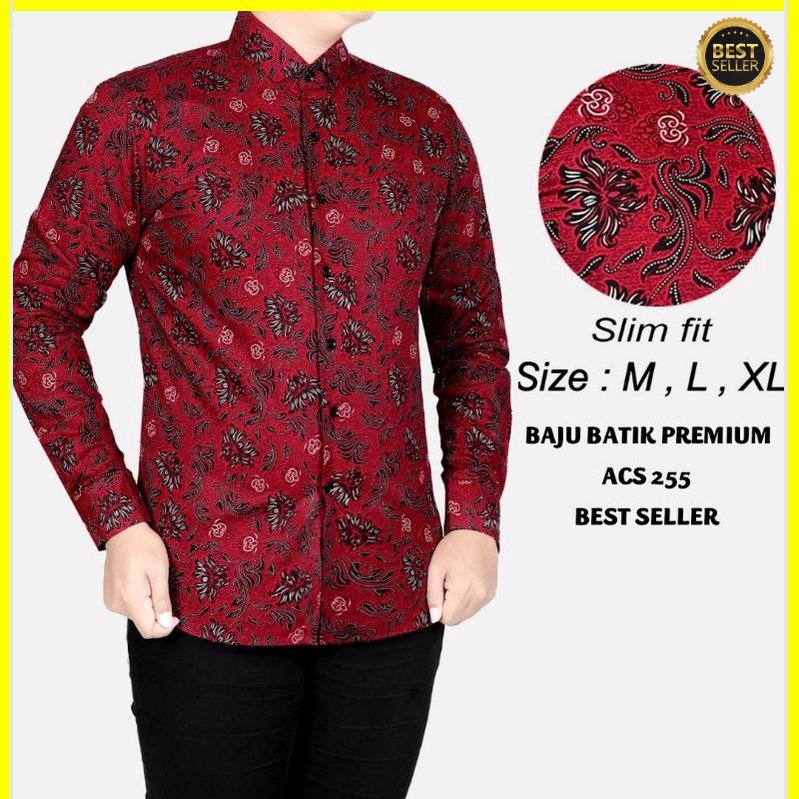 ACS54 KEMEJA BATIK PRIA SLIM FIT BEST SELLER HEM BATIK PRIA SOLO KATUN PREMIUM PREMIUM KEMEJA BLD JAKARTA