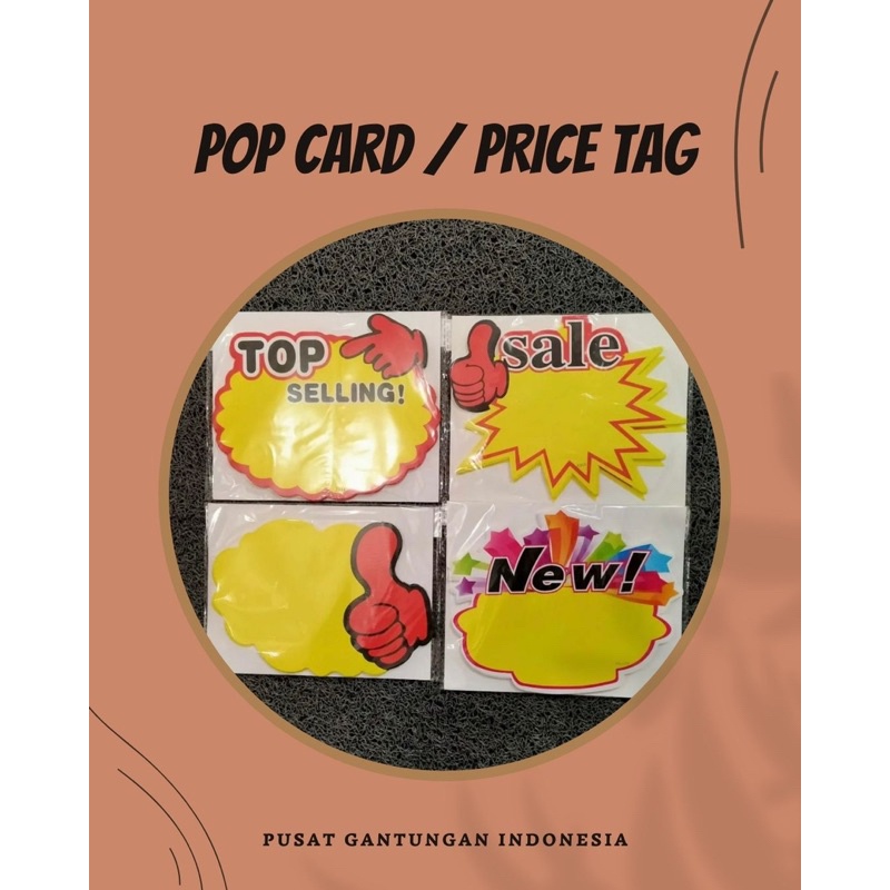 

Label Harga Pop Card Price Tag Sale Top Selling New Jempol isi 10 pcs