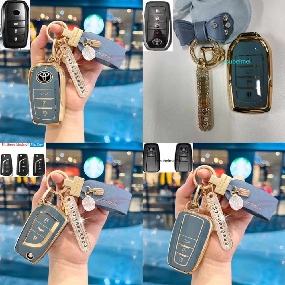 Tpu Gold Edge 2022baru Toyota Smart Key Car Remote Key Cover Case Untuk Toyota All New Fortuner 2022 Fortuner GR Fortuner Legender Sigma4 Camry