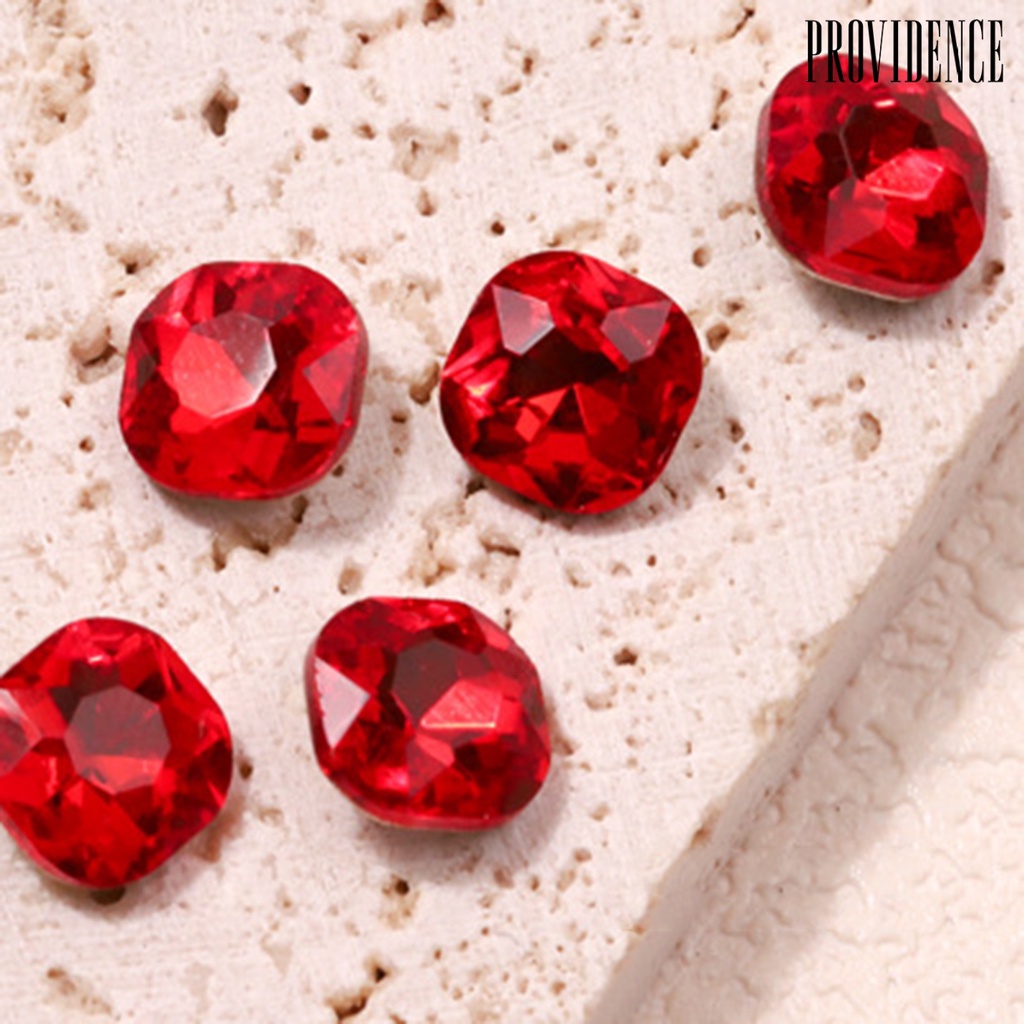 Providence 10Pcs Nail Art Decor Shining Stunning Efek Visual DIY Berkilau Manicure Kristal Imitasi Menunjuk Dasar Kuku Berlian Imitasi Salon Kuku Pasokan