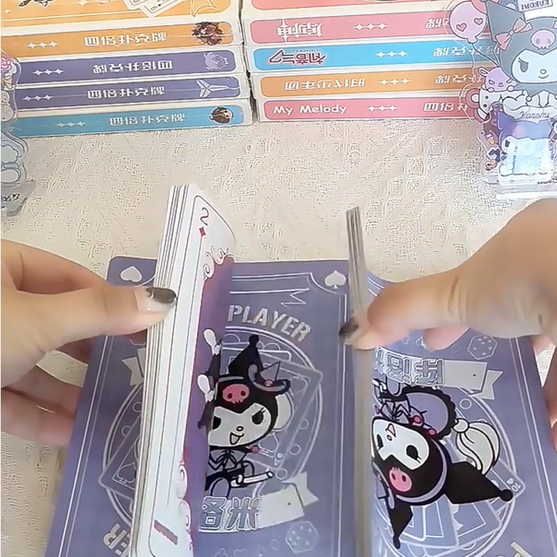 Oversize Anime Sanrio Naruto One Piece Wanted Playing Cards Koleksi Kartu Poker Kuromi Untuk Fans Anime Luffy 56pcs