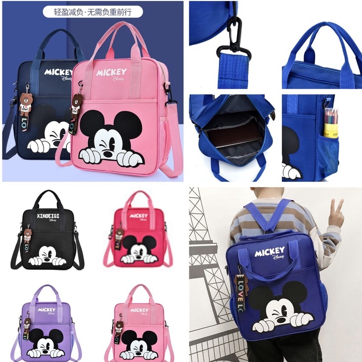 IMURA | Tas Backpack Sekolah Tas Laptop Ransel Miki Mickey Mouse