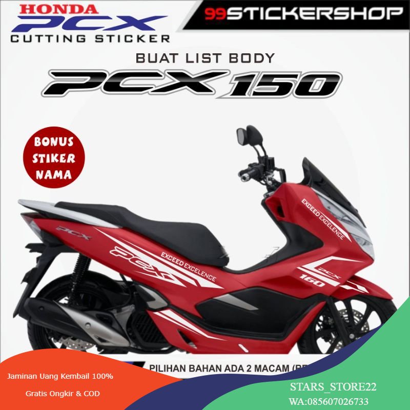STRIPING CUTTING STIKER HONDA PCX 160 PCX 150 DESAIN 2023 SPORTY lis    dan   stiker