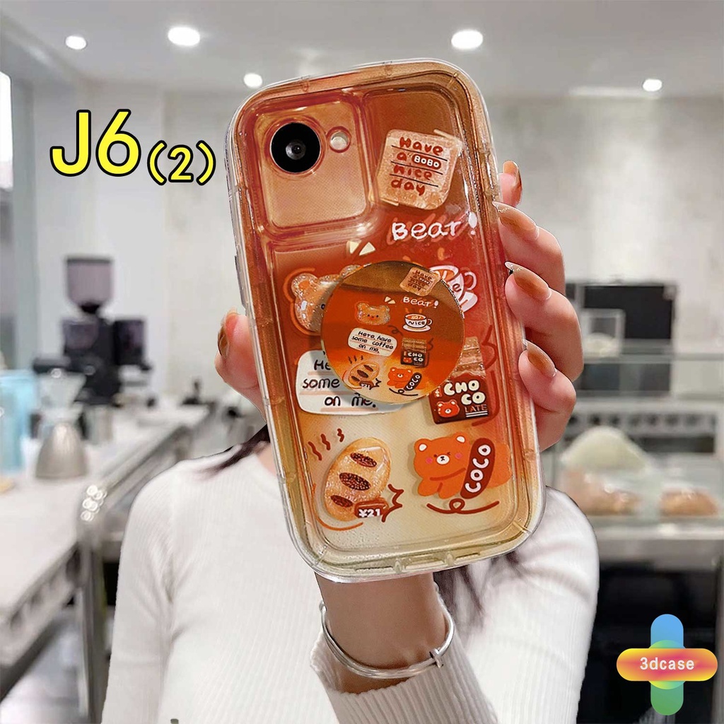 Casing Realme C30 C30S C33 C21 C31 C35 C25 C11 2021 C21Y C15 C20 C3 C12 C2 C25S 10 5S 5 5i 9i C17 7i C1 C25Y C2 C3i 6i C20A  Narzo 20 10 10A 20A 30A 50A 50i Prime A7 A5S A15 A16 A17 A53 A53S A57 Gradual Cartoon Coffee Bear Silicone Soap Case With Stand