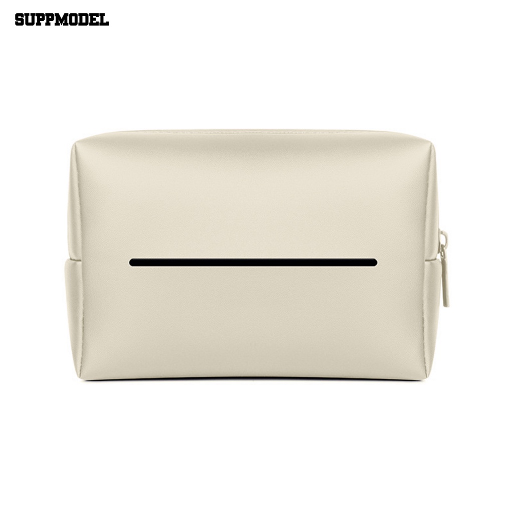 Suppmodel 1set Wadah Tisu Anti Noda Perlengkapan Kendaraan Penutup Penyimpanan Serbet Kertas Mobil Tali Adjustable