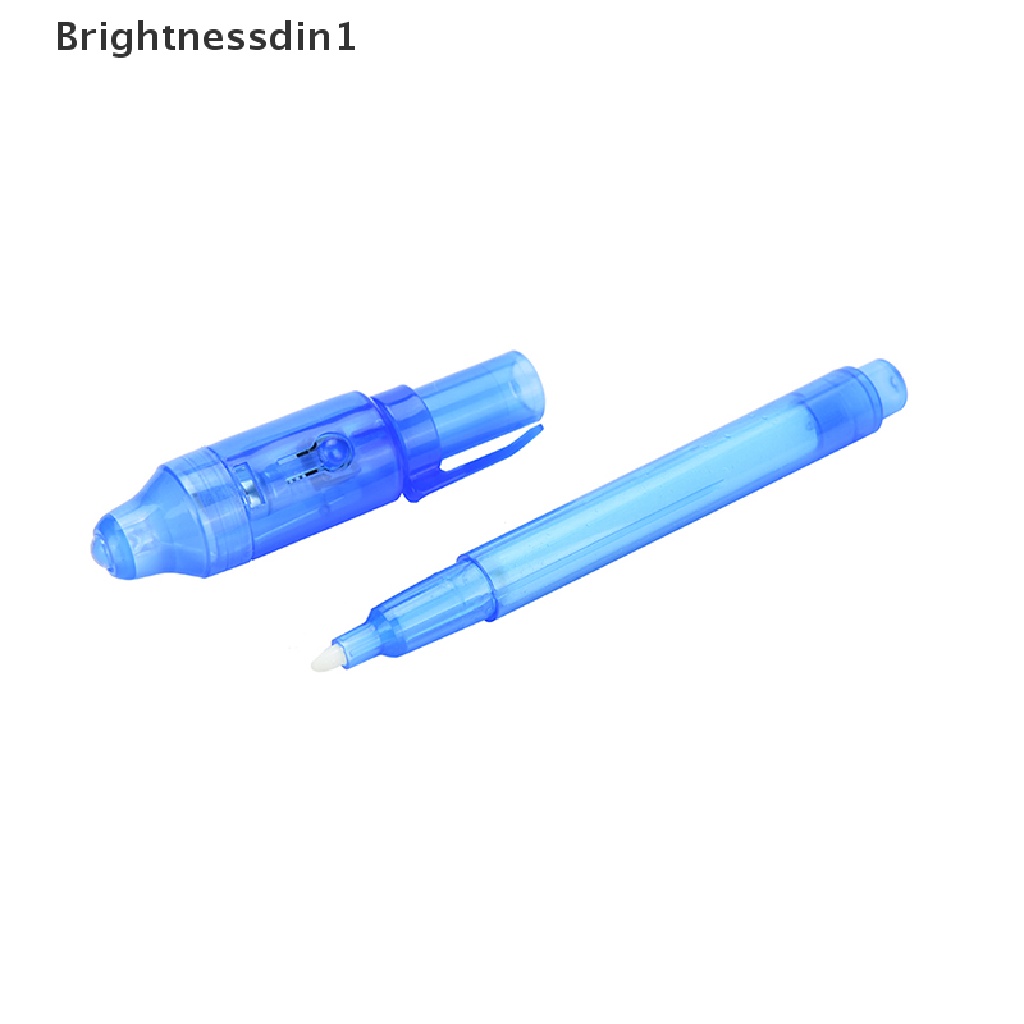 [Brightnessdin1] Pena Sinar UV Invisible Ink Security Marker Pen Dengan Ultra Violet LED Blacklight, Butik