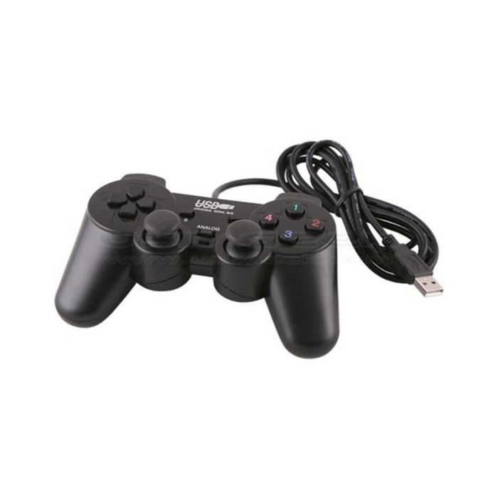 Esmile Gamepad Single Getar Hitam Game Pad