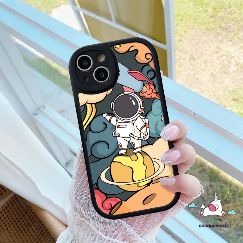 Kartun Astronot Ponsel Case Untuk Infinix  Smart 5 6 Hot 9 11 10 Play 10s 10T 11s Hot 10 Lite Note 8 Trendi Merek NASA Lembut Tpu Silicon Penutup Belakang