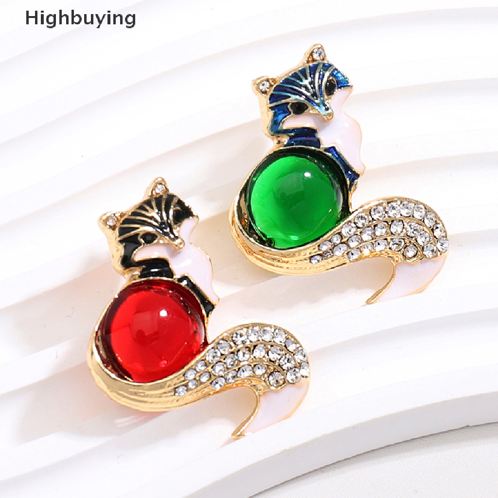 Hbid Fox Bros Untuk Wanita Enamel Indah Hewan Pesta Santai Brooch Pin Hadiah Pakaian Sweater Perhiasan Aksesoris Hadiah Glory