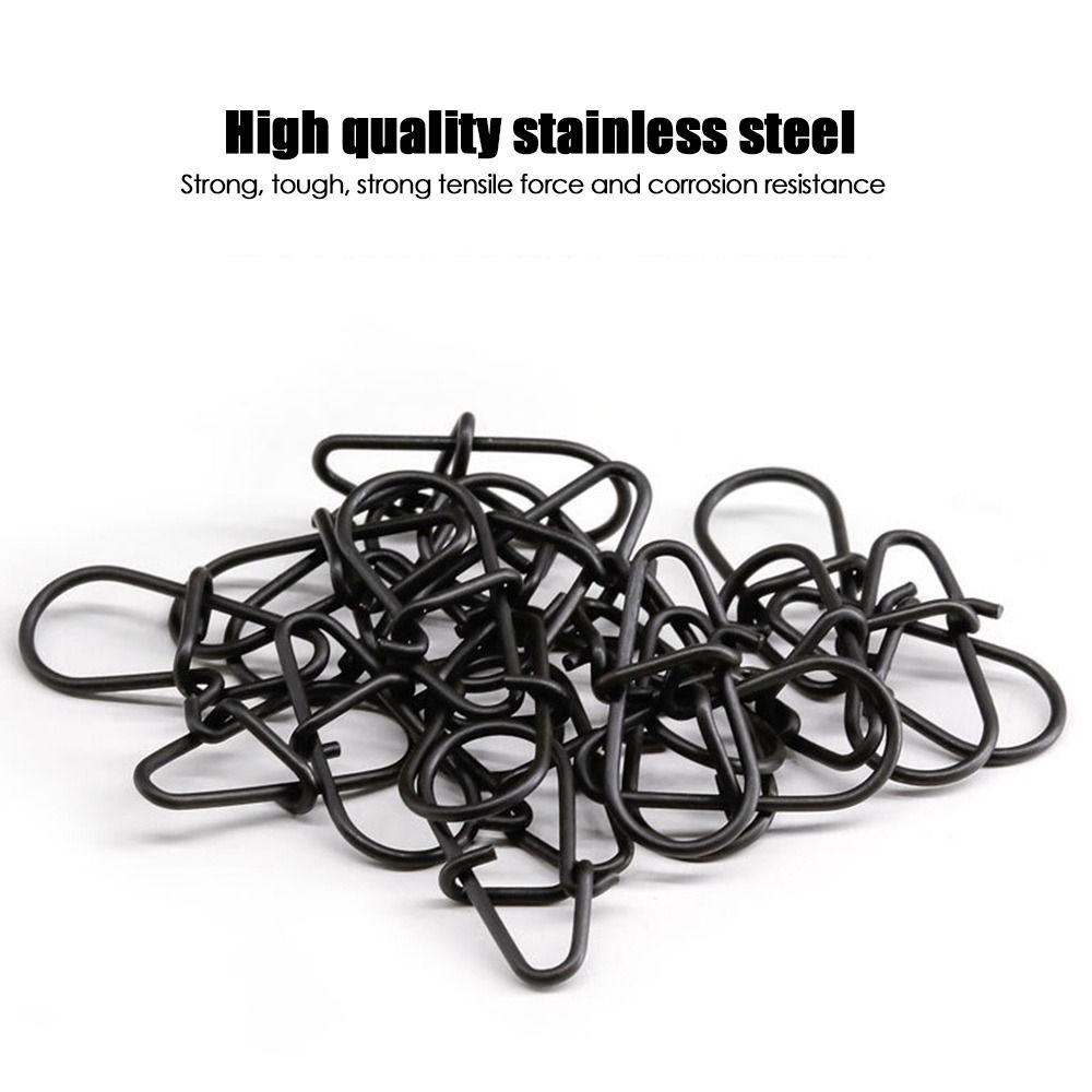 TOP 100 Pcs Memancing Gantung Snap Baru Kualitas Tinggi Cepat lock Stainless Steel Tahan Lama Oval Split Rings