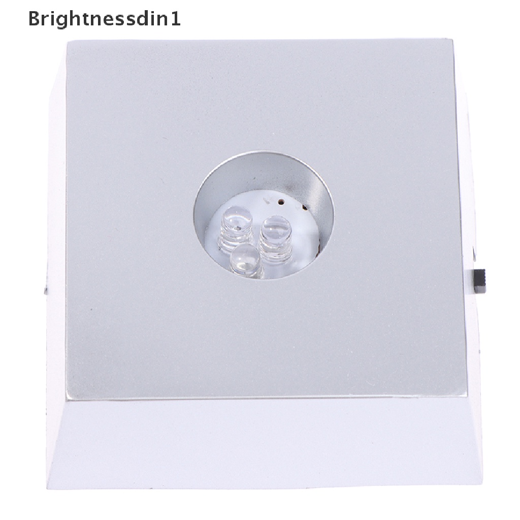 [Brightnessdin1] Lampu Dasar Luminous Warna LED Laser Rotag Crystal Display Base Stand Holder Butik