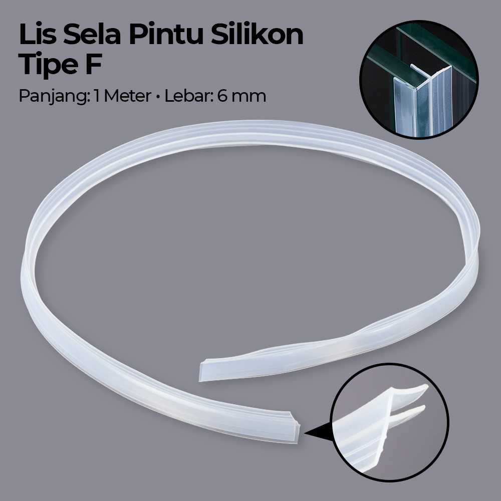 (BISA COD) FTIHSHP Alloet Lis Sela Pintu Silicone Door Sealing Strip Type F 1M - TP40