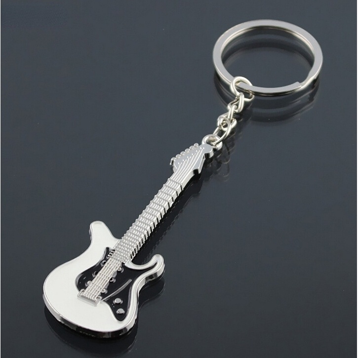 Desain Baru Klasik Gantungan Kunci Gitar Gantungan Kunci Mobil Key Ring Instrumen Musik Liontin Untuk Pria Wanita Hadiah