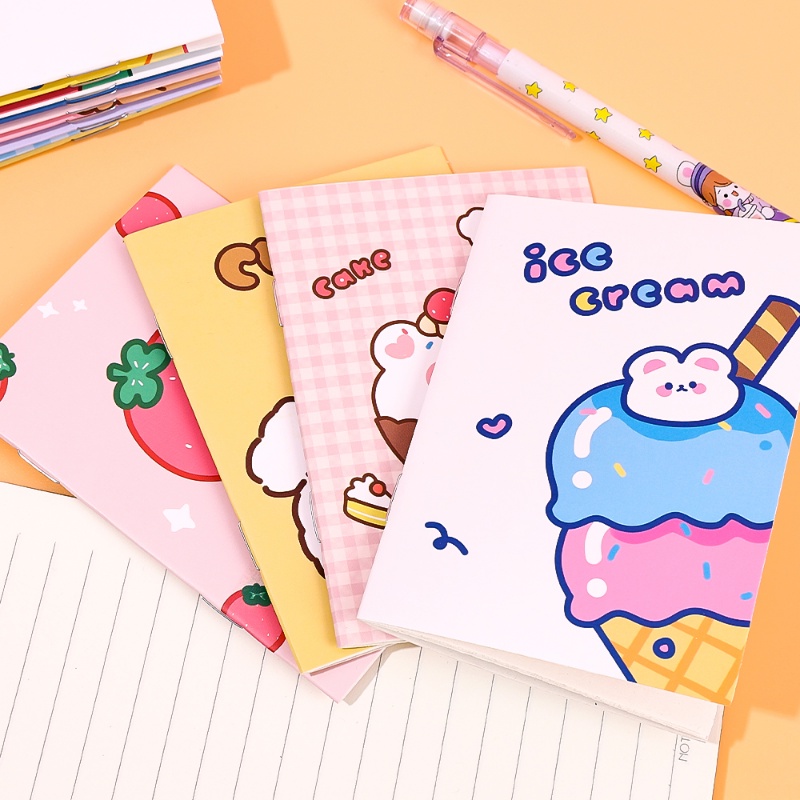 64k Mini Lucu Kartun Beruang Bunga Notebook/Gaya Acak Portable Daily Planner/Perlengkapan Alat Tulis Sekolah Siswa