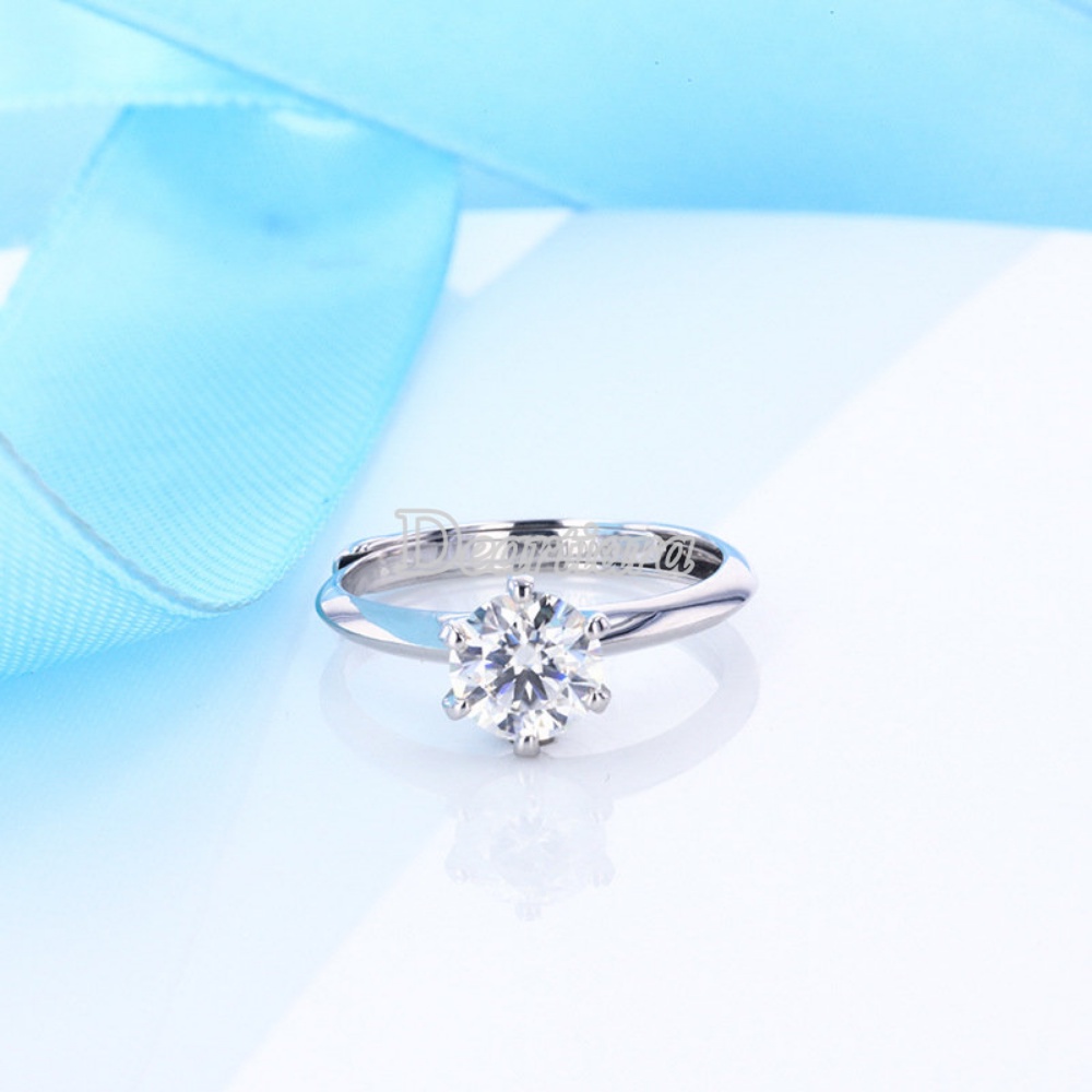 Real Moissanite Cincin S925 Sterling Silver Lamaran Tunangan Cincin Wanita Berlian Dengan Sertifikasi GRA