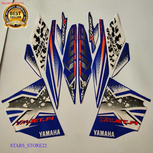 (ORI) striping yamaha x-ride xride 2013 biru putih stiker motor list standar KUALITAS ORIGINAL PABRI