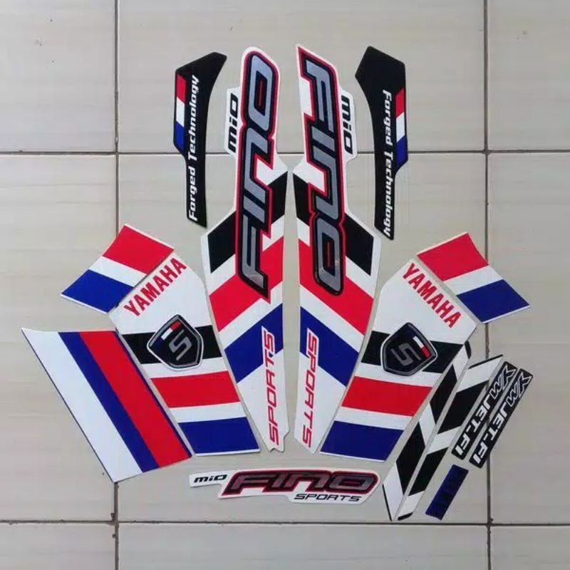 Striping sticker lis yamaha fino thn 2014 2015 biru putih /Stiker motor