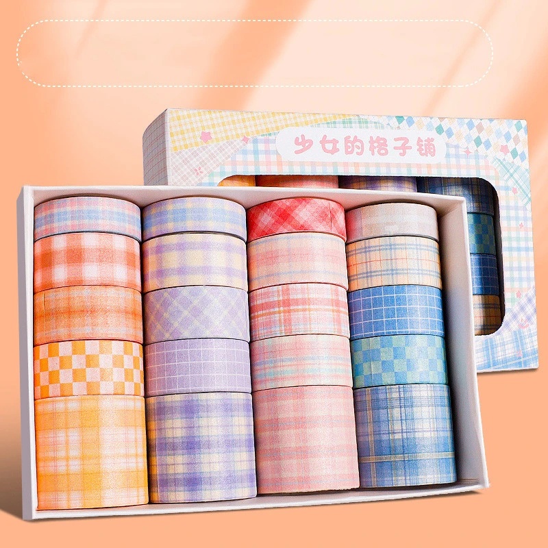 20rolls/box Kartun Tangan Akun Tape Perekat Diri Alat Tulis Stiker DIY Stiker Hias Lucu Stiker Tape Bukan Berulang Tangan Akun Stiker Untuk Diary Scrapbooking Handbook