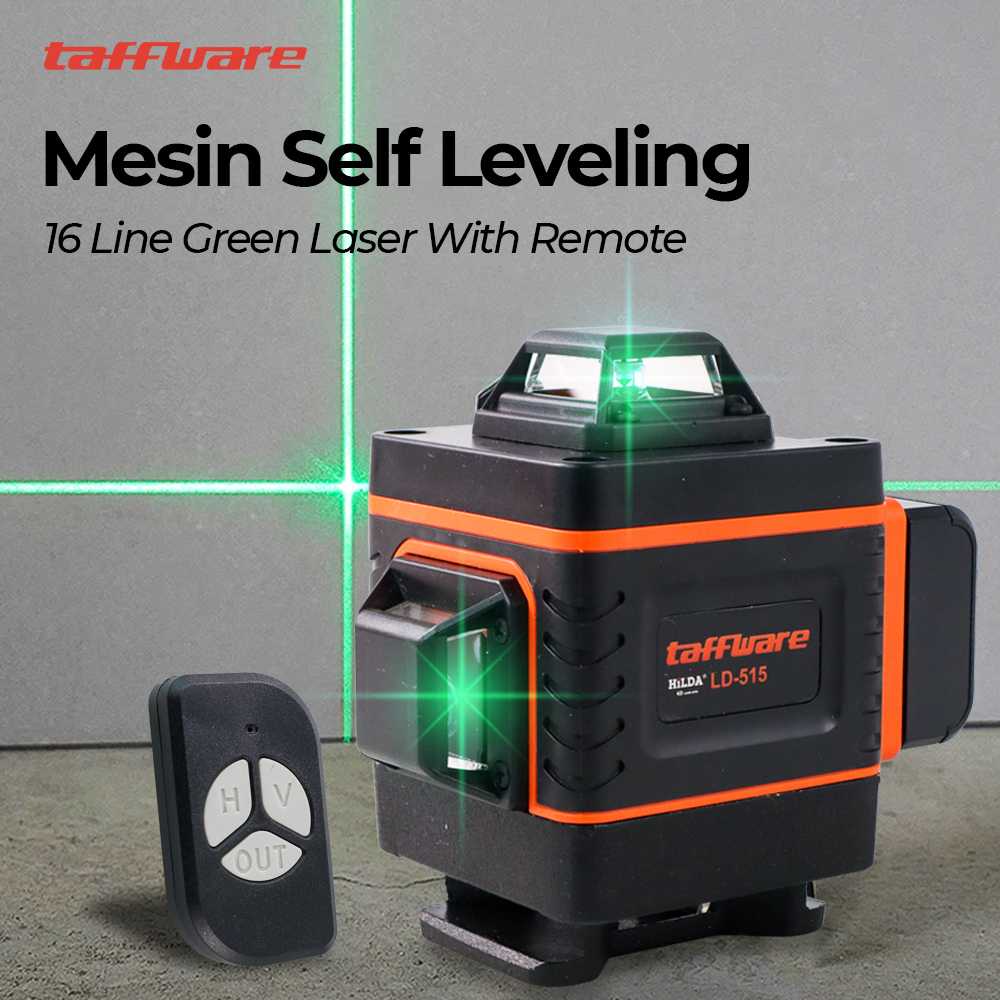 (BISA COD) FTIHSHP  HILDA Mesin Self Leveling 16 Line Green Laser 4D with Remote - LD-515