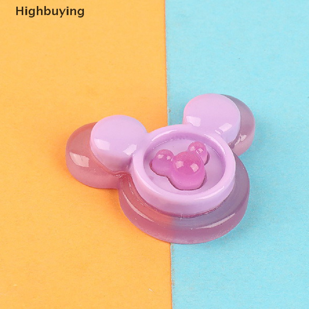 Hbid 5Pcs Luminous Love Rabbit Resin Aksesoris DIY Lem Krim Jepit Rambut Bahan Perhiasan Gesper Sepatu Aksesoris Glory