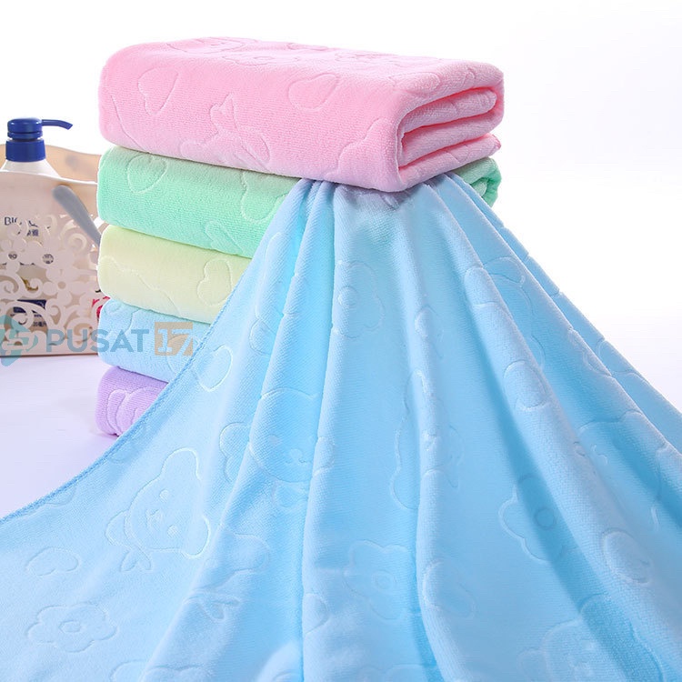PUSAT17 HANDUK MANDI BAYI JUMBO 70 X 140 CM / HANDUK BAYI JUMBO / HANDUK MANDI ANAK UKURAN BESAR 70X140CM / HANDUK MICROFIBER MURAH