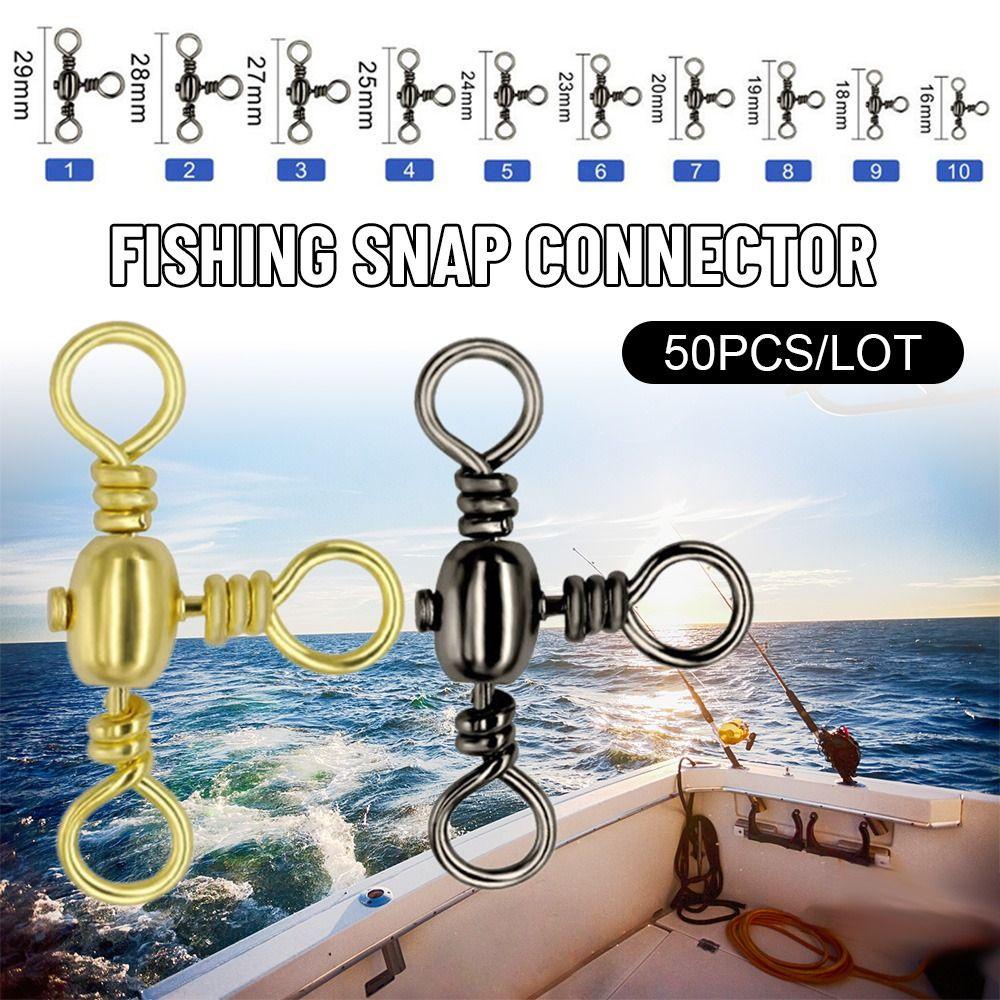 TOP 50pcs/lot Memancing Rolling Putar Konektor Portabel Tahan Lama Kualitas Tinggi Solid Rings