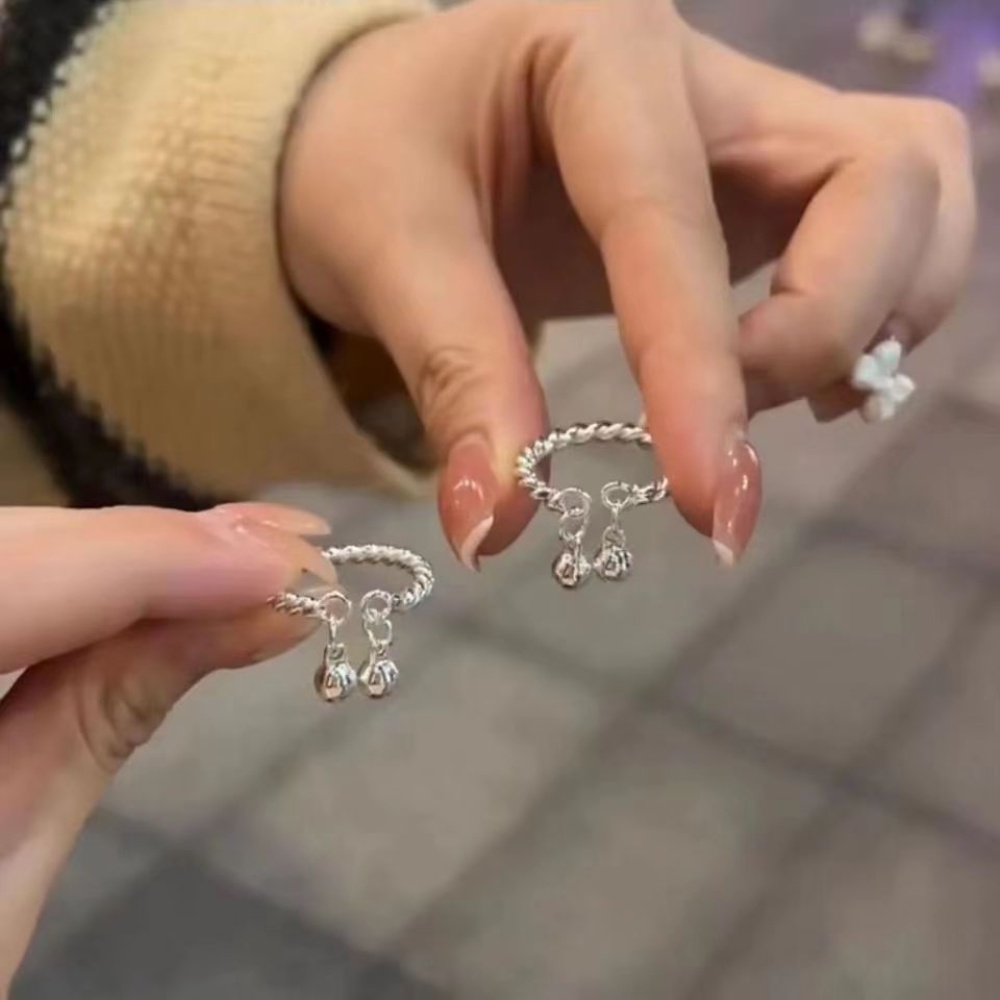 Double Bell Ring Female One-Step Double Palace Bell Garis Memutar Cincin Hadiah Untuk Pacar Pacar