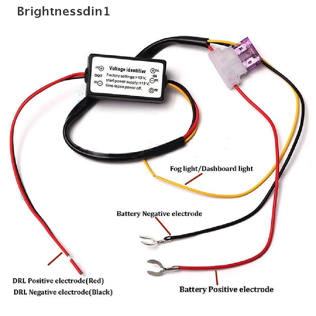 [Brightnessdin1] Lampu Lari Siang LED Mobil Modul Kontroler ON/OFF Otomatis DRL Relay Kits Butik