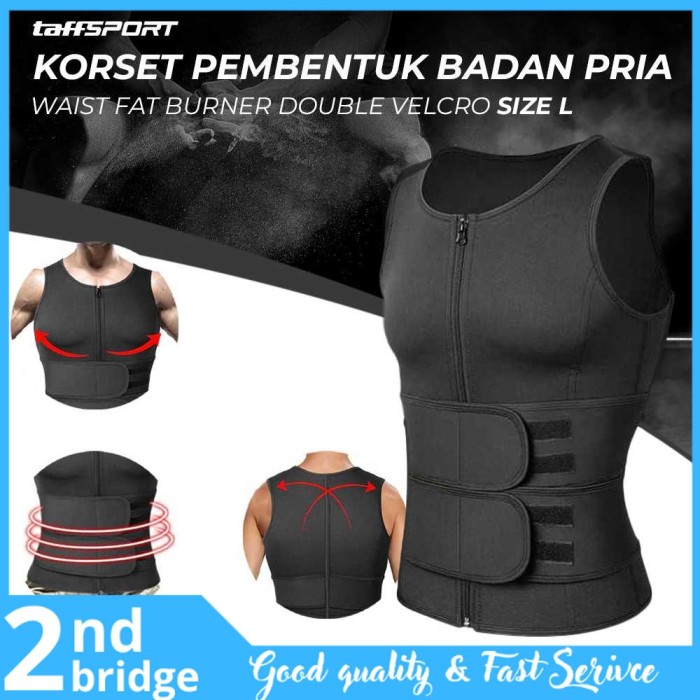 Men Body Shaper Sauna Vest Waist Trainer Double Belt Sweat Shirt