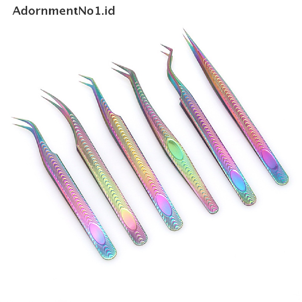 [AdornmentNo1] Pinset Bulu Mata Stainless Steel Multicolor Profesional Untuk Bulu Mata Exten [ID]