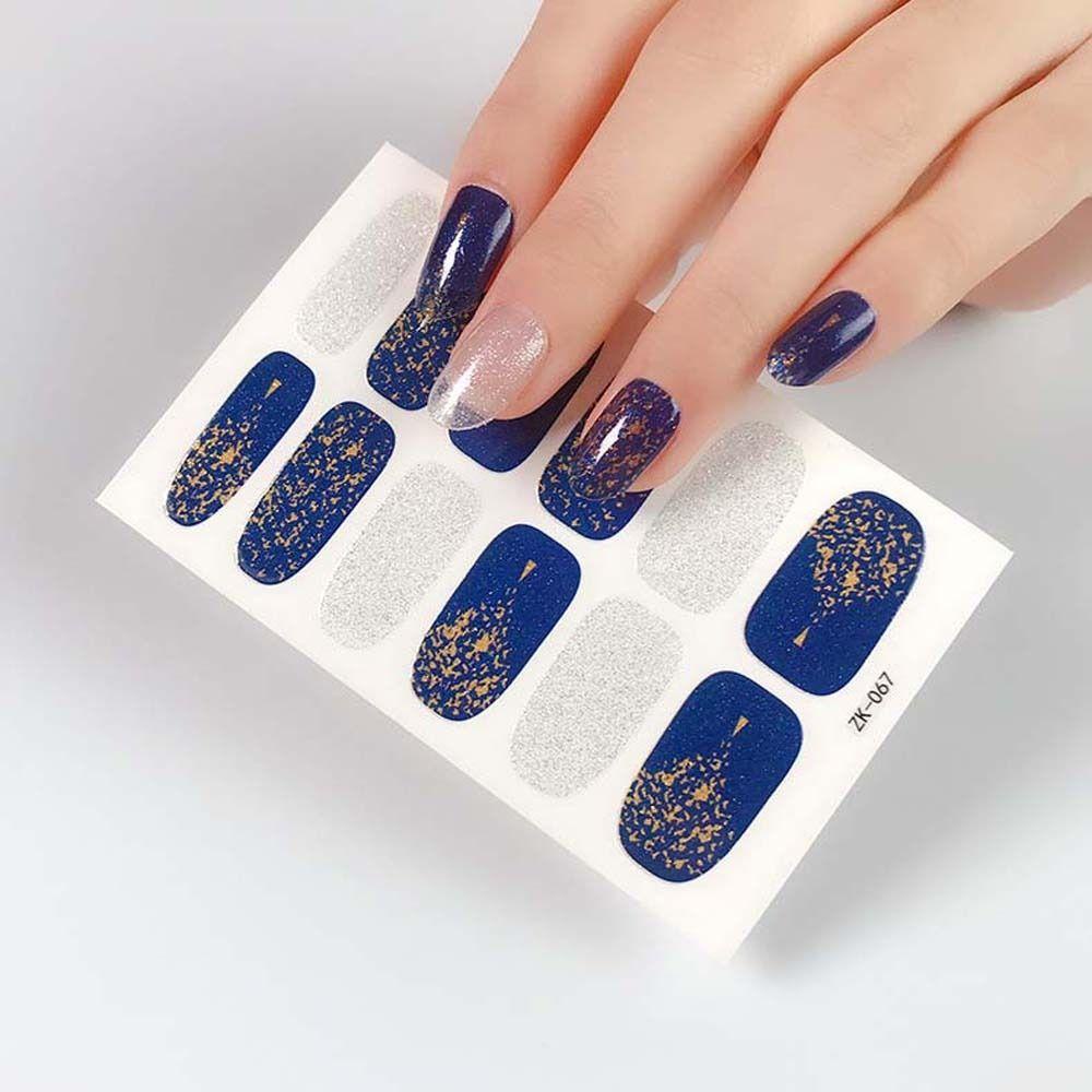 AUGUSTINA Agustina Bunga Stiker Kuku Wanita Full Cover Nail Tips Daun Daisy Nail Art Dekorasi