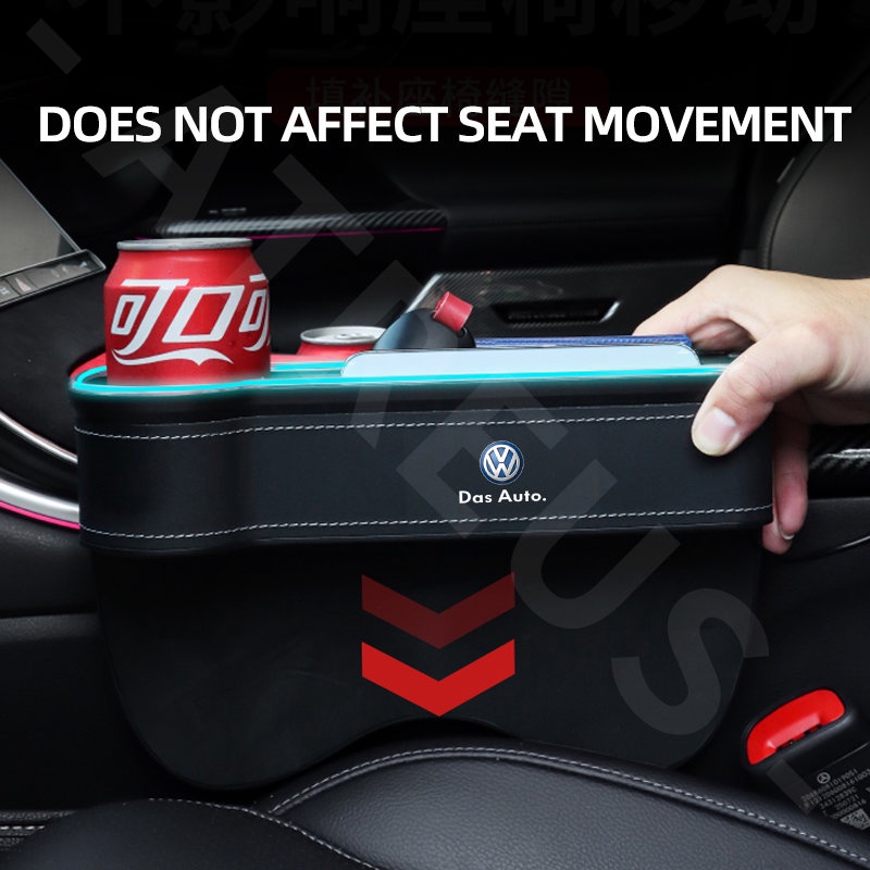 Volkswagen Kotak Penyimpanan Celah Jok Mobil LED Dengan port charging Seat Side Gap Slit Pocket Storage Untuk Polo Volkswagen Golf Scirocco Beetle Passat CC T5