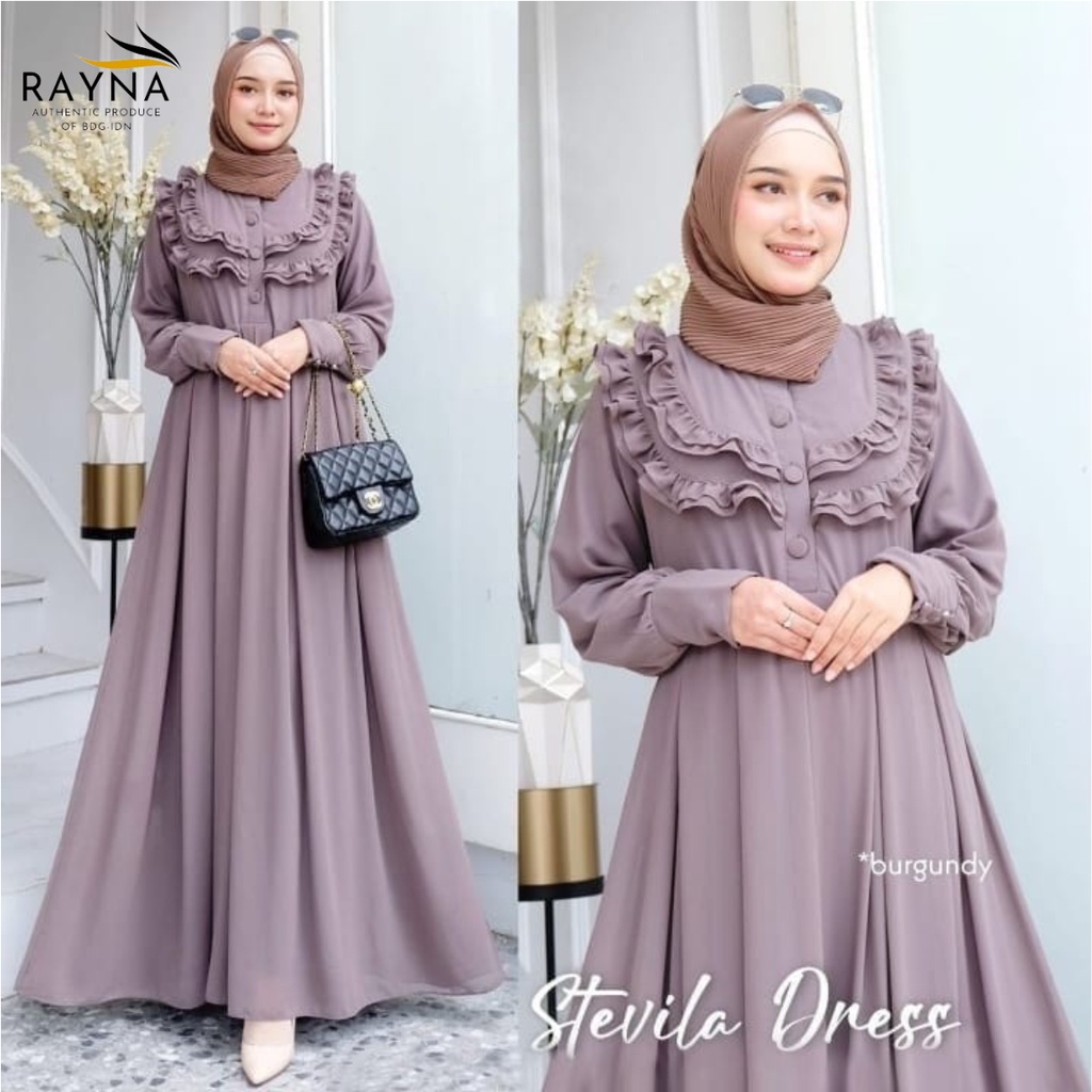 Terbaru ✨ Dress Syar'I Rayna Kirana Dress Crinkle Airflow Gamis Wanita Pesta Kondangan Lebaran Long 