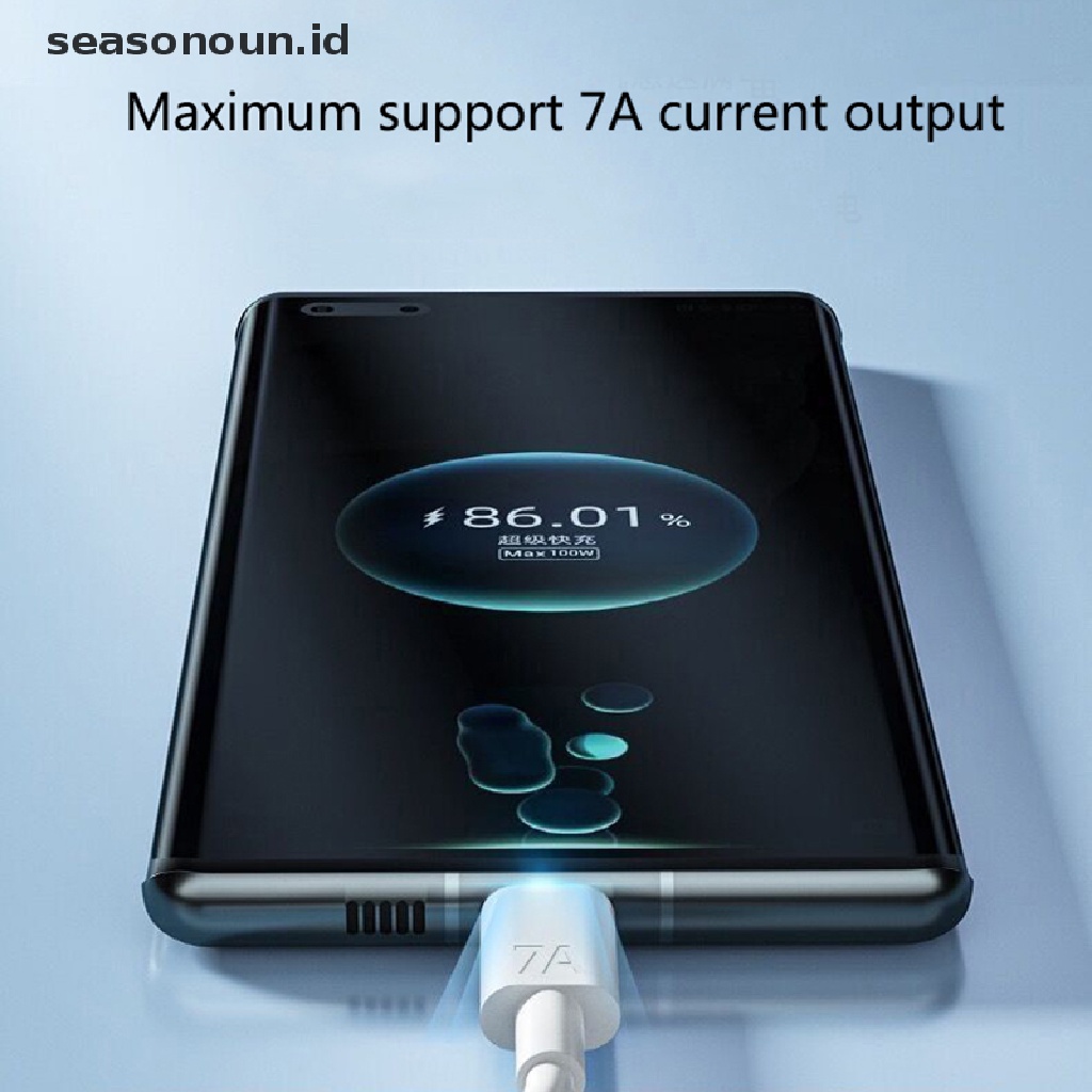 Seasonoun 7A 100W Tipe C Kabel USB Kabel Charge Super-Cepat Untuk Huawei mate40Pro nova9.