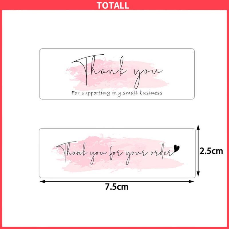 COD Stiker Thank You 1 roll Kertas Kraft Berbentuk Persegi Panjang-Totall