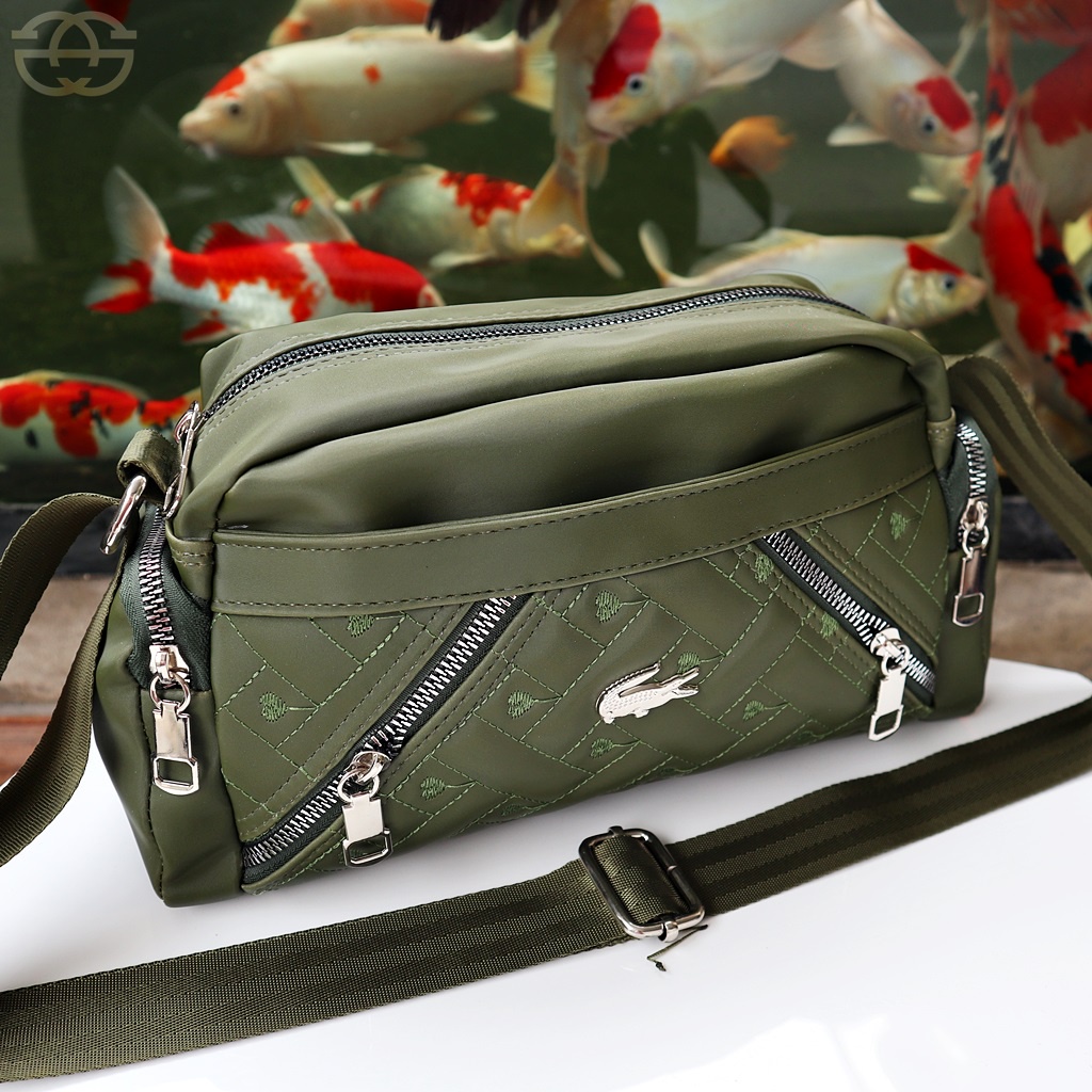 Slingbag 5 ruang Tas wanita selempang terbaru nilon super bordir elegan cewek 06-6834