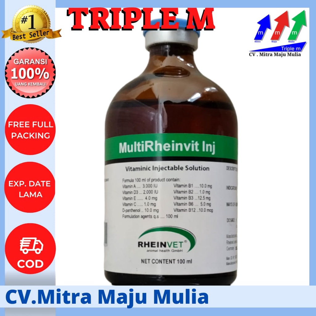 Multivitamin Rheinvit inj 100 ml Triple M - Multi Vitamin Injeksi