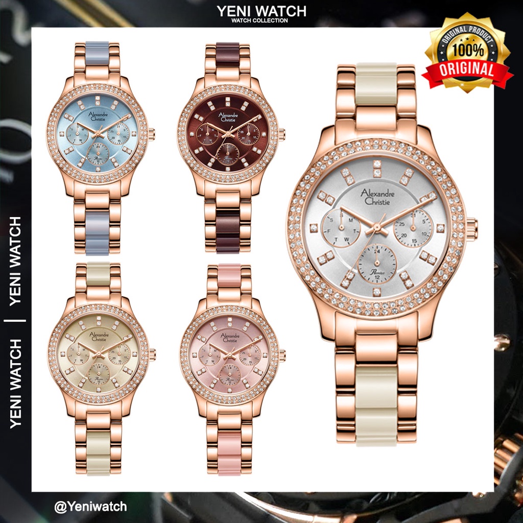 Alexandre Christie Ac 2A32 / AC2A32 Jam Tangan Wanita Original Garansi Resmi 1 Tahun