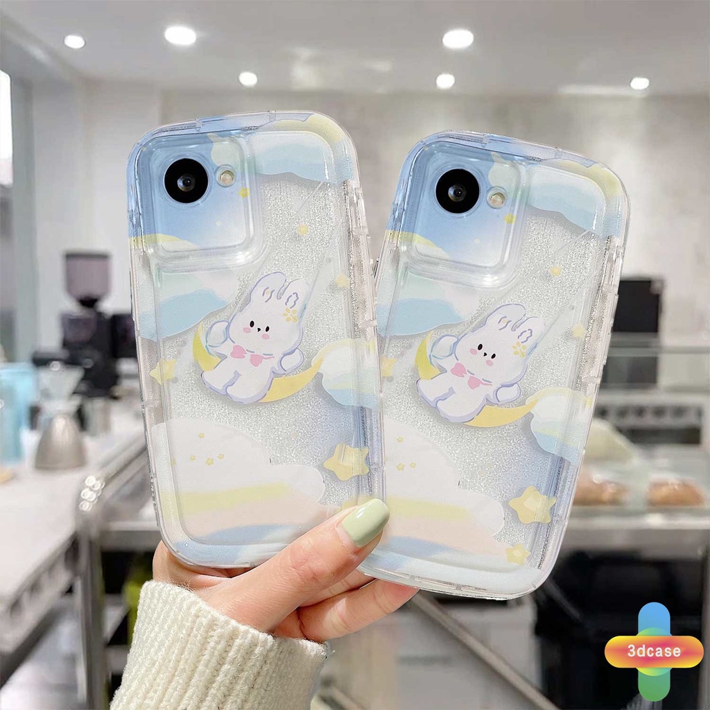 Soft Case Realme C15 C21 C11 2021 C21Y C30 C30S C31 C33 C35 C25 C20 C3 C12 C2 C25S 10 5S 5 5i 9i C17 7i C1 C25Y C2 C3i 6i C20A  Narzo 20 10 10A 20A 30A 50A 50i Prime A7 A5S A15 A16 A17 A53 A53S A57 A77 Cute Moon Cloud Rabbit Soft Airbag Cover